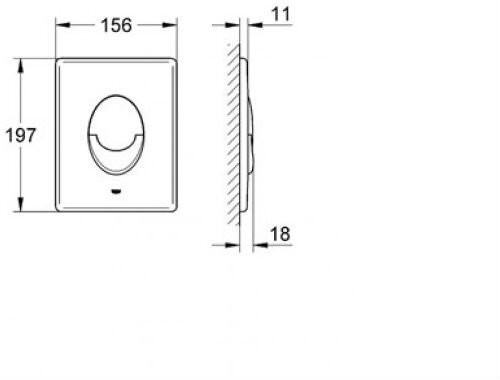 38505000 Skate Air Накладная панель (клавиша смыва), вертикальный монтаж, хром (для Rapid SL и Uniset). Фото 2