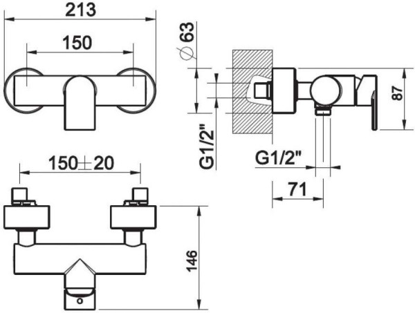 38631-299 EMPORIO VIA MANZONI смеситель для душа, матовы черный. Фото 2