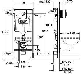 38722001 Rapid SL Монтажный элемент для подвесного унитаза с кнопкой Skate Air, цвет альпин-белый. Фото 2