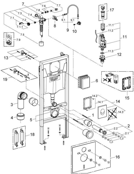 38722001 Rapid SL Монтажный элемент для подвесного унитаза с кнопкой Skate Air, цвет альпин-белый. Фото 3