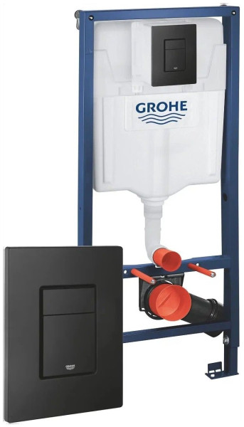 38811KF0 Solido 3 в 1 в сборе для подвесного унитаза, H=1.13 м (Rapid SL 38528001 + панель 38966KF0 (матовый черный) + компл креплений). Фото 2