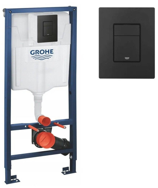 38811KF0 Solido 3 в 1 в сборе для подвесного унитаза, H=1.13 м (Rapid SL 38528001 + панель 38966KF0 (матовый черный) + компл креплений). Фото 3