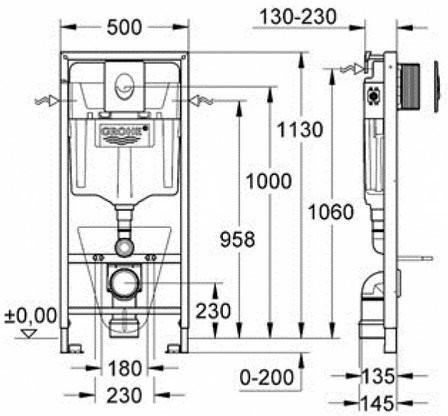 38813001 Rapid SL Монтажный элемент для подвесного унитаза, 4 в1, Nova Cosmo. Фото 2