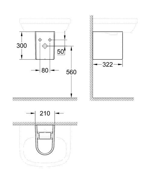 39201000 Euro Ceramic Полупьедестал для раковины, белый (30 шт пал - 126307). Фото 3