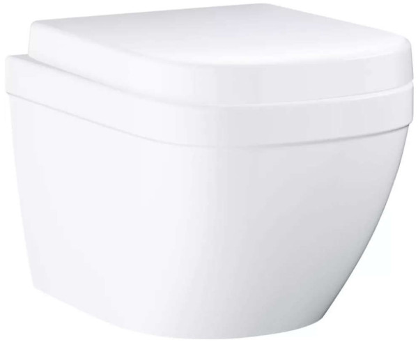 3920600H Euro Ceramic Унитаз подвесной, безободковый, компактный с гигиеническим покрытием (без сиденья), альпин-белый (12 шт пал - 126310). Фото 3