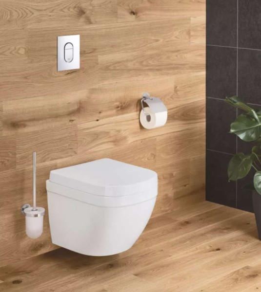 3920600H Euro Ceramic Унитаз подвесной, безободковый, компактный с гигиеническим покрытием (без сиденья), альпин-белый (12 шт пал - 126310). Фото 4