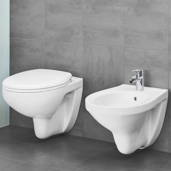 39351000 Bau Ceramic Подвесной безободковый унитаз с сиденьем (с микролифтом), альпин-белый. Фото 2