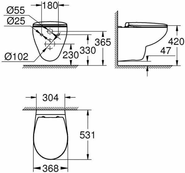 39351000 Bau Ceramic Подвесной безободковый унитаз с сиденьем (с микролифтом), альпин-белый. Фото 6