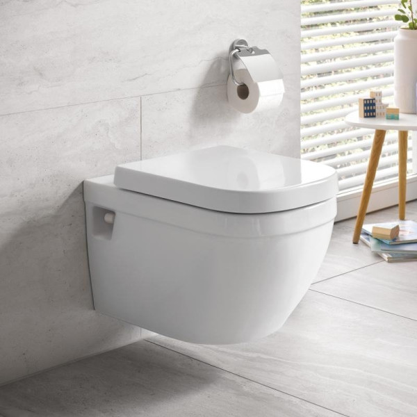39538000 Euro Ceramic Унитаз подвесной безободковый, каскадный смыв, вид крепеж, альпин-белый. Фото 3