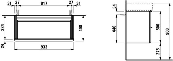 4.1020.2.160.101.1 Space Тумба с 2-я ящиками, для раковины 8.1028.7. Фото 2