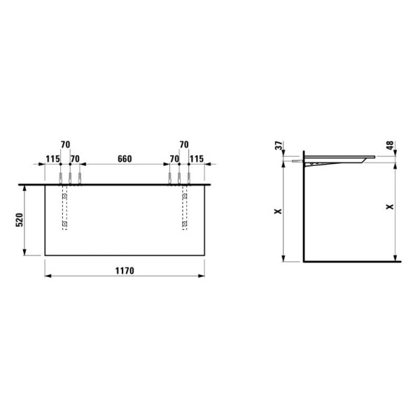 4.1100.0.160.100.1 Space Столешница для умывальника. Фото 2