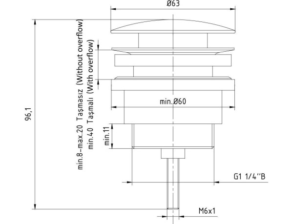 402129031EX Push-open сливной набор для раковины. Фото 2