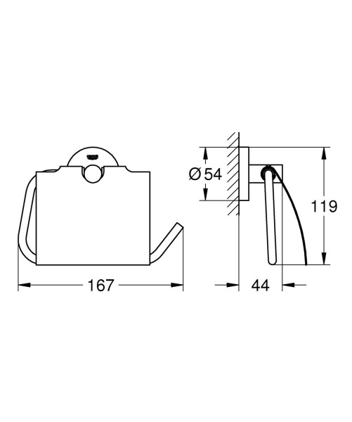 40367GN1 Essentials Держатель для туалетной бумаги с крышкой, холодный рассвет матовый. Фото 2