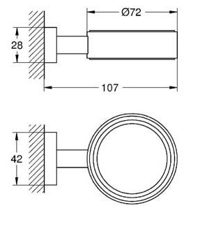 40508001 Essentials Cube Держатель для стакана или мыльницы, хром. Фото 2