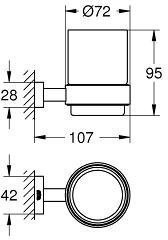 40755001 Essentials Cube Стакан с держателем. Фото 3