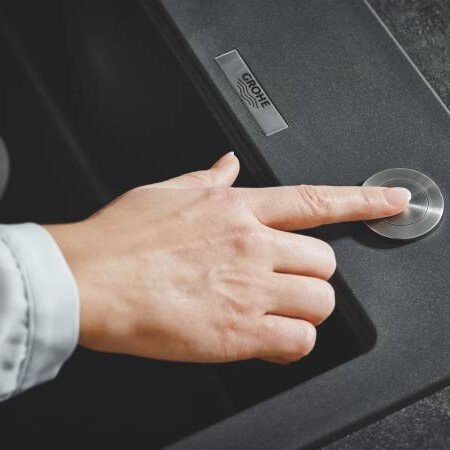 40986SD0 Сливной гарнитур для мойки с нажимным механизмом, матовая нержавеющая сталь. Фото 3