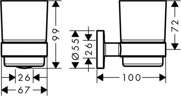 41718000 HG Logis Universal стакан с держателем. Фото 2