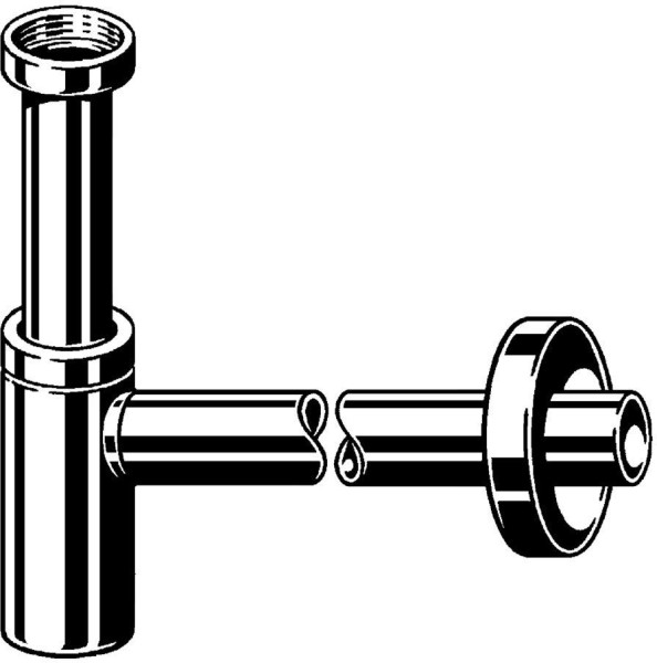 440190 Бутылочный сифон Eleganta 1 (латунь), для смесит. с донным клап., 1 1/4 х 32, выдвиж патр. 200 мм, отводящ. патр. 310 мм, хром, модель 5788. Фото 2