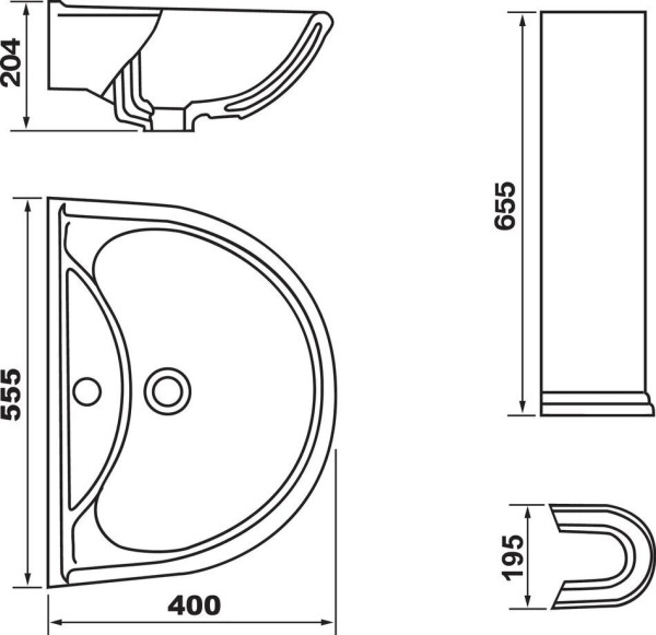 45160100302 Умывальник-тюльпан "Престиж-55", красный. Фото 4