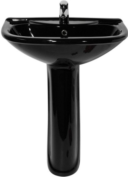 45174100302 Умывальник с пьедесталом Престиж-55 с/о, черный. Фото 1