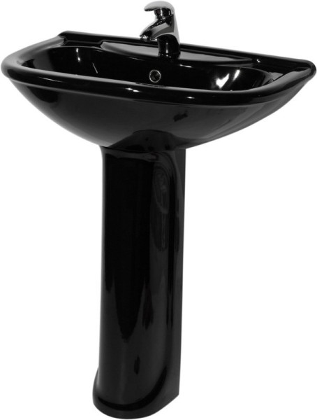 45174100302 Умывальник с пьедесталом Престиж-55 с/о, черный. Фото 2