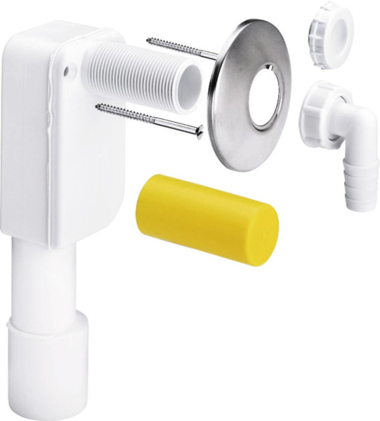 452452 Сифон скрыт. монтажа (гидрозатвор) для подключ. стиральной или посудомоечной машин D = 40/50, вертик. отвод, белый/нерж. сталь, модель 5635.7. Фото 1