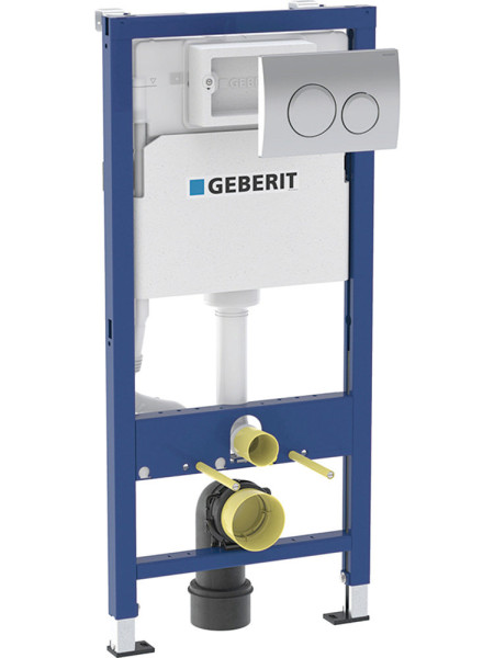 458.118.21.2 Инсталляция Geberit Duofix для подвесного унитаза, 112 см, со смывным бачком Delta 12 см, смывная клавиша Delta20 хром глянцевый. Фото 1