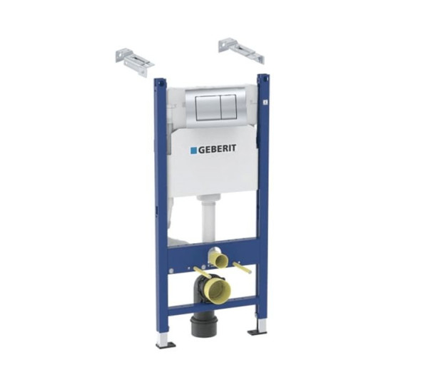 458.163.21.1 Инсталляция Geberit Duofix для подвесного унитаза, 112 см, со смывным бачком Delta 12 см, смывная клавиша Delta30, крепёж к стене, Хром. Фото 1