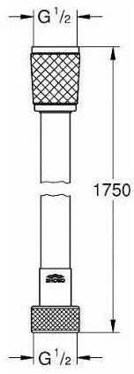 45992001 Relexaflex Душевой шланг пластик, 1750 мм, макс. давление до 5 бар, хром. Фото 2