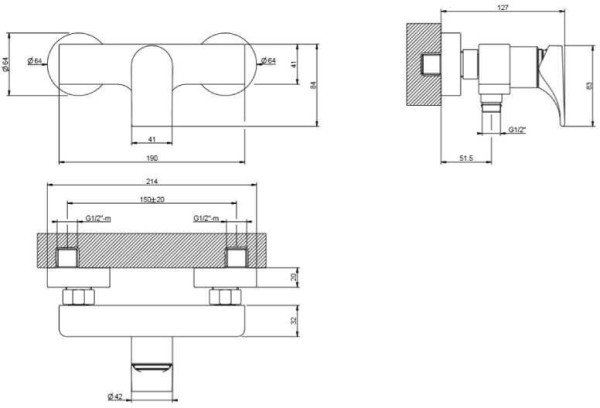 49031-031 EMPORIO VIA SOLFERINO смеситель для душа. Фото 2