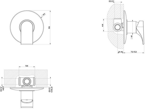 49081-031 EMPORIO VIA SOLFERINO смеситель для душа (внешняя часть). Фото 2