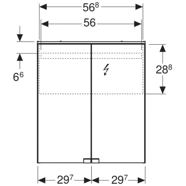 500.273.00.1 Option BASIC Зеркальный шкафчик с подсветкой 600х675х140 мм. Фото 4