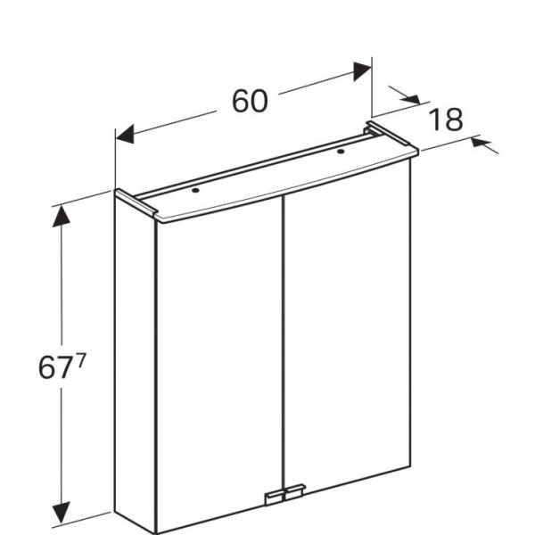 500.273.00.1 Option BASIC Зеркальный шкафчик с подсветкой 600х675х140 мм. Фото 5