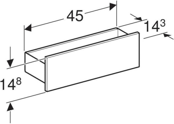 500.362.00.1 Настенная полка Smyle Square: B=45см, H=14.8см, T=15см, темно-серый / с порошковой окраской, матовый, белая / блестящая лакирован. Фото 3