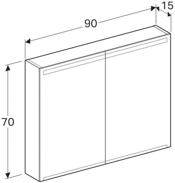 500.583.00.1 Option Зеркальный шкафчик с подсветкой 900х700х150 мм. Фото 2