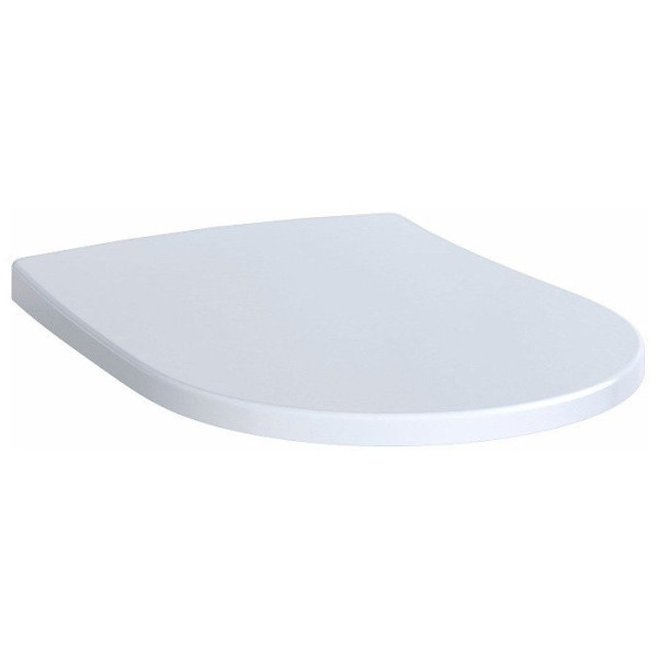 500.605.01.2 Acanto сиденье с крышкой, Slim, внахлест, антибак, быстросъём. плавное опускание, петли: хромированная латунь, Белый / Глянцевый. Фото 1