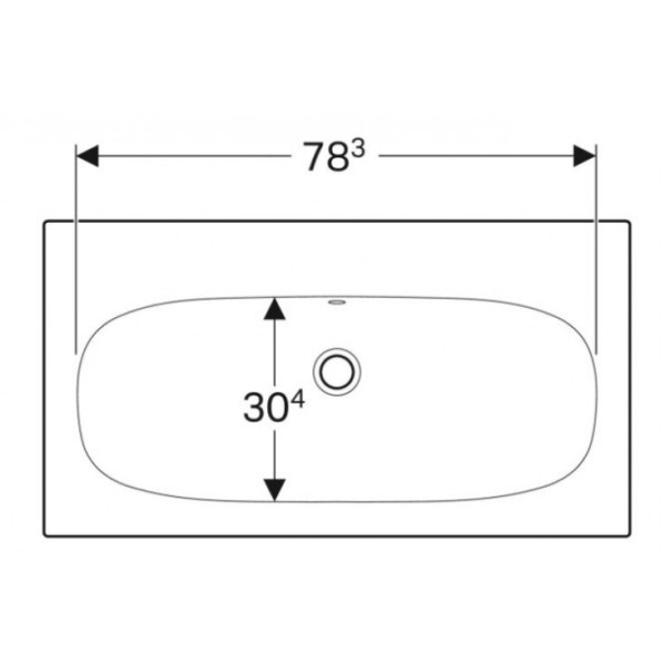 500.643.01.2 Acanto раковина 900x480 встраиваемая, без отверстием под смеситель, с переливом, Белый. Фото 2