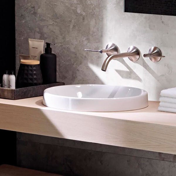 500.700.01.2 Geberit VariForm Раковина встраиваемая в столешницу круглой формы, D=40 см, без отв. под смеситель, с отв. перелива. Фото 2