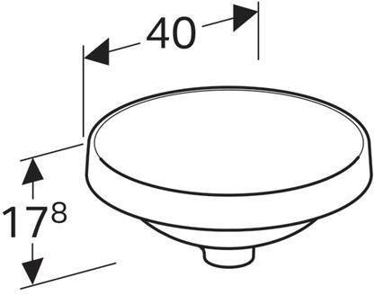 500.702.01.2 Geberit VariForm Раковина встраиваемая в столешницу круглой формы, D=40 см, без отв. под смеситель, без отв. перелива. Фото 6