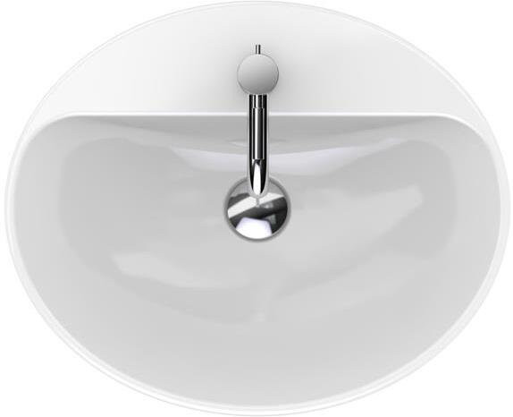 500.720.01.2 Geberit VariForm Раковина встраиваемая в столешницу овальной формы, 55х45 см, с отв. под смеситель, с отв. перелива. Фото 6