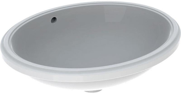 500.752.01.2 Geberit VariForm Раковина с установкой под столешницу овальной формы, Т1=50х40 см, без отв. под смеситель, с отв. перелива. Фото 1
