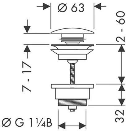 50100000 HG Push-open сливной набор для раковины. Фото 2