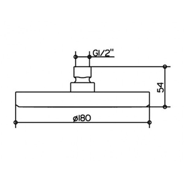 51686010100 ELEGANCE Верхний душ круглая насадка, Ø 180 мм, поток воды ограничен 15 л/мин. хром. Фото 2