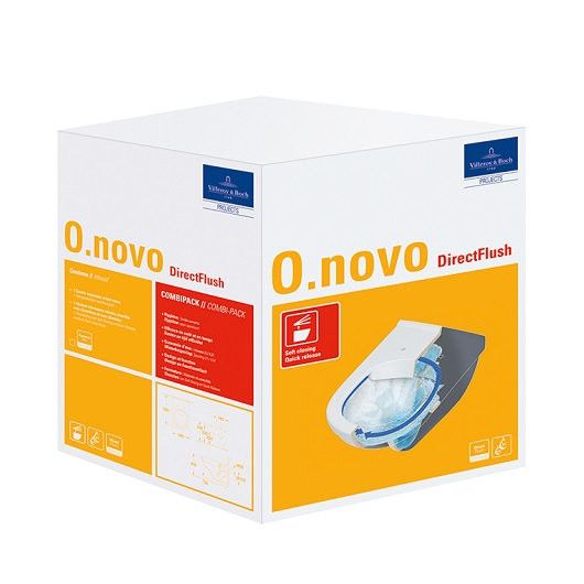 5660 HR01 O.NOVO Комбипак (5660R001 Унитаз 360х560, подвесной, DirectFlush + 9M38S101 Сиденье для унитаза, Quick Release, Soft Closing). Фото 7