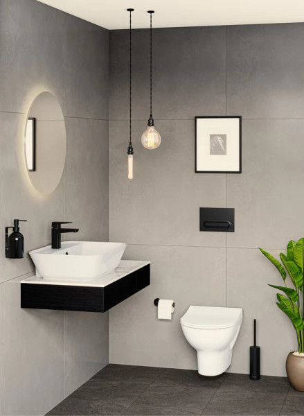 5795B003-6077 Комплект: Безободковый подвесной унитаз VitrA Zentrum + тонкое дюропластовое сиденье микролифт. Фото 2