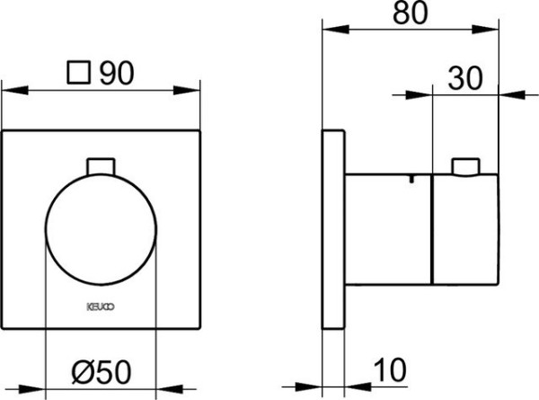 59553010002 IXMO Смеситель с термостатом для встройки DN 15, наружная часть, подходит к внутренней части арт. 59553000070, хром. Фото 2