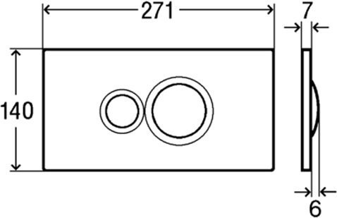 596323 Visign for Style 10 кнопка смыва (пластик) для смывных бачков, хром. Фото 2