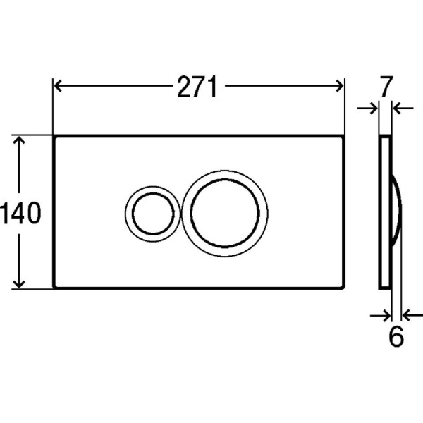 596347 Visign for Style 10 кнопка смыва (пластик) для смывных бачков, матовый хром. Фото 2