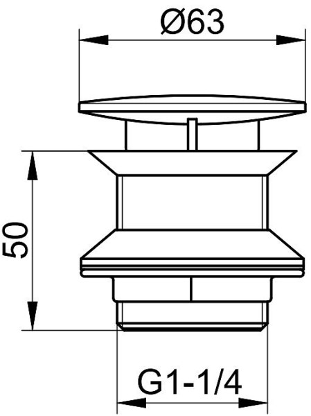 59904010000 UNIVERSALARTIKEL Выпуск для сифона 1 1/4 дюйма, с крышкой из пластика ABS, хром. Фото 2