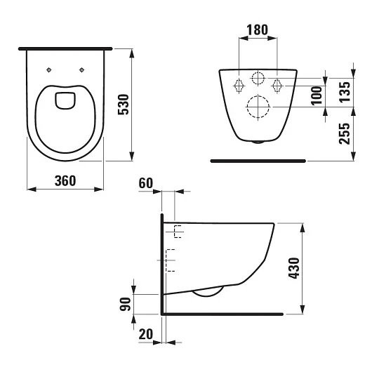 6.2096.6.896.000.1 СЕТ PRO унитаз подвесной Rimless 8.2096.6.000.000.1 + крышка-сиденье soft-close 8.9896.6.000.000.1. Фото 5